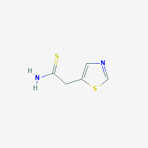 2-(Thiazol-5-yl)ethanethioamide chemical structure (CAS 1566476-69-4)