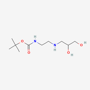 tert-Butyl (2-((2,3-dihydroxypropyl)amino)ethyl)carbamate chemical structure (CAS 1566622-32-9)