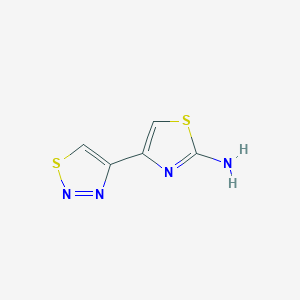 4-(1,2,3-Thiadiazol-4-yl)thiazol-2-amine chemical structure (CAS 1566960-60-8)
