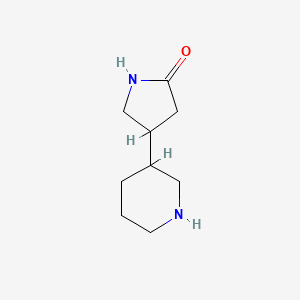 4-(Piperidin-3-yl)pyrrolidin-2-one chemical structure (CAS 1566966-67-3)