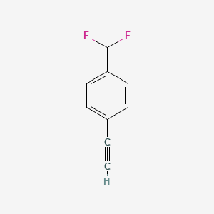 1-(Difluoromethyl)-4-ethynylbenzene chemical structure (CAS 1567114-39-9)