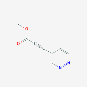 Methyl 3-(pyridazin-4-yl)propiolate chemical structure (CAS 1567124-43-9)
