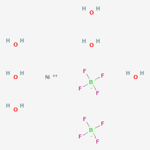 Nickel(II) tetrafluoroborate hexahydrate chemical structure (CAS 15684-36-3)