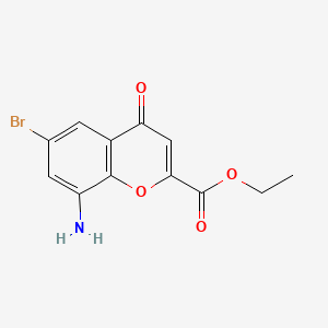 Ethyl 8-amino-6-bromo-4-oxo-4H-chromene-2-carboxylate chemical structure (CAS 156904-82-4)