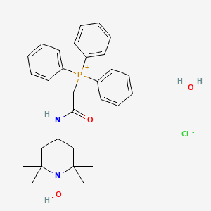 (2-Oxo-2-((2,2,6,6-tetramethyl-1-(l1-oxidaneyl)piperidin-4-yl)amino)ethyl)triphenylphosphonium chloride hydrate chemical structure (CAS 1569257-94-8)