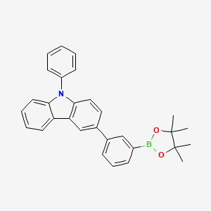 9-Phenyl-3-(3-(4,4,5,5-tetramethyl-1,3,2-dioxaborolan-2-yl)phenyl)-9H-carbazole chemical structure (CAS 1569294-77-4)