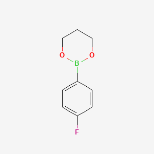 2-(4-Fluorophenyl)-1,3,2-dioxaborinane chemical structure (CAS 156942-21-1)