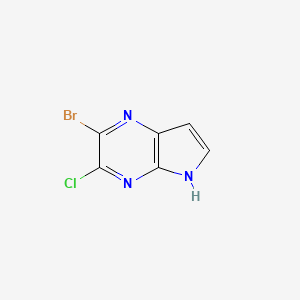 2-Bromo-3-chloro-5H-pyrrolo[2,3-b]pyrazine chemical structure (CAS 1569514-98-2)