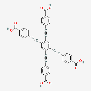4,4',4'',4'''-(Benzene-1,2,4,5-tetrayltetrakis(ethyne-2,1-diyl))tetrabenzoic acid chemical structure (CAS 1569900-69-1)