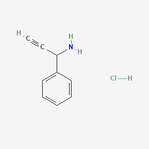 1-Phenylprop-2-yn-1-amine hydrochloride chemical structure (CAS 157022-35-0)