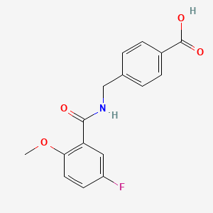 4-((5-Fluoro-2-methoxybenzamido)methyl)benzoic acid chemical structure (CAS 1571888-11-3)