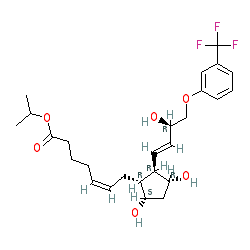 (Z)-Isopropyl 7-((1R,2R,3R,5S)-3,5-dihydroxy-2-((R,E)-3-hydroxy-4-(3-(trifluoromethyl)phenoxy)but-1-en-1-yl)cyclopentyl)hept-5-enoate chemical structure (CAS 157283-68-6)
