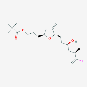 3-((2S,5S)-5-((3R,5R)-3-Hydroxy-6-iodo-5-methylhept-6-en-1-yl)-4-methylenetetrahydrofuran-2-yl)propyl pivalate chemical structure (CAS 157322-47-9)