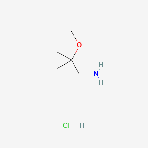 (1-Methoxycyclopropyl)methanamine hydrochloride chemical structure (CAS 1574118-00-5)