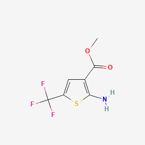 Methyl 2-amino-5-(trifluoromethyl)thiophene-3-carboxylate chemical structure (CAS 1574635-45-2)