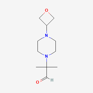 2-Methyl-2-(4-(oxetan-3-yl)piperazin-1-yl)propanal chemical structure (CAS 1575591-71-7)