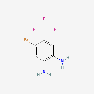4-Bromo-5-(trifluoromethyl)benzene-1,2-diamine chemical structure (CAS 157590-60-8)