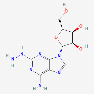 (2R,3R,4S,5R)-2-(6-Amino-2-hydrazinyl-9H-purin-9-yl)-5-(hydroxymethyl)tetrahydrofuran-3,4-diol chemical structure (CAS 15763-11-8)