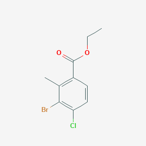 Ethyl 3-bromo-4-chloro-2-methylbenzoate chemical structure (CAS 157652-33-0)