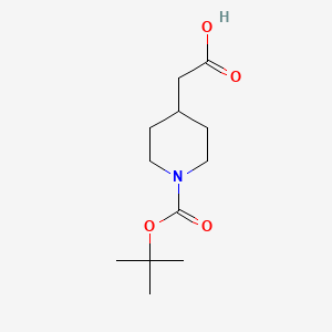 2-(1-(tert-Butoxycarbonyl)piperidin-4-yl)acetic acid chemical structure (CAS 157688-46-5)