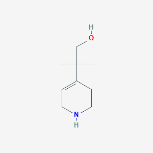 2-Methyl-2-(1,2,3,6-tetrahydropyridin-4-yl)propan-1-ol chemical structure (CAS 157874-54-9)