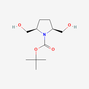 rel-tert-Butyl (2R,5S)-2,5-bis(hydroxymethyl)pyrrolidine-1-carboxylate chemical structure (CAS 157968-72-4)