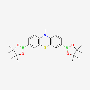 10-Methyl-3,7-bis(4,4,5,5-tetramethyl-1,3,2-dioxaborolan-2-yl)-10H-phenothiazine chemical structure (CAS 1579943-34-2)