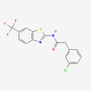 2-(3-Chlorophenyl)-N-(6-(trifluoromethyl)benzo[d]thiazol-2-yl)acetamide chemical structure (CAS 1579991-01-7)