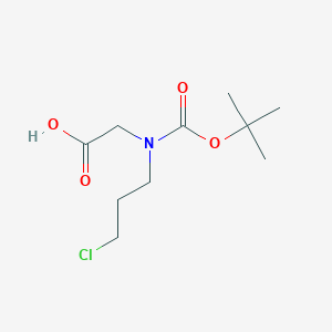 N-(tert-Butoxycarbonyl)-N-(3-chloropropyl)glycine chemical structure (CAS 158010-51-6)