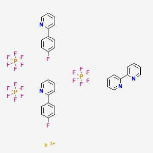 (2,2'-Bipyridyl)bis[2-(4-fluorophenyl)pyridine]iridium(III) hexafluorophosphate chemical structure (CAS 1580547-45-0)