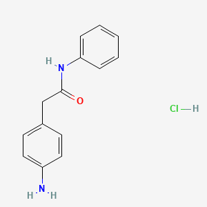 2-(4-Aminophenyl)-N-phenylacetamide hydrochloride chemical structure (CAS 1581536-06-2)
