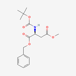 (S)-1-Benzyl 4-methyl 2-((tert-butoxycarbonyl)amino)succinate chemical structure (CAS 158201-15-1)