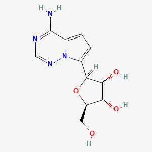 (2S,3R,4S,5R)-2-(4-Aminopyrrolo[2,1-f][1,2,4]triazin-7-yl)-5-(hydroxymethyl)tetrahydrofuran-3,4-diol chemical structure (CAS 158227-81-7)