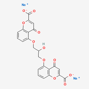 Sodium 5,5'-((2-hydroxypropane-1,3-diyl)bis(oxy))bis(4-oxo-4H-chromene-2-carboxylate) chemical structure (CAS 15826-37-6)