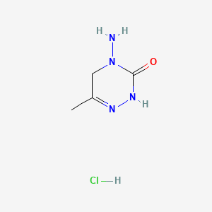 4-Amino-6-methyl-4,5-dihydro-1,2,4-triazin-3(2H)-one hydrochloride chemical structure (CAS 158329-07-8)