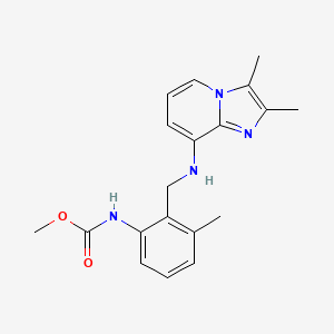 Methyl (2-(((2,3-dimethylimidazo[1,2-a]pyridin-8-yl)amino)methyl)-3-methylphenyl)carbamate chemical structure (CAS 158364-59-1)