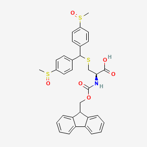 N-(((9H-Fluoren-9-yl)methoxy)carbonyl)-S-(bis(4-(methylsulfinyl)phenyl)methyl)-L-cysteine chemical structure (CAS 1584646-97-8)