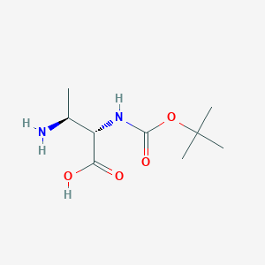 (2S,3S)-3-Amino-2-((tert-butoxycarbonyl)amino)butanoic acid chemical structure (CAS 1584671-66-8)