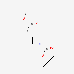 tert-Butyl 3-(2-ethoxy-2-oxoethyl)azetidine-1-carboxylate chemical structure (CAS 158602-35-8)