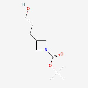 tert-Butyl 3-(3-hydroxypropyl)azetidine-1-carboxylate chemical structure (CAS 158602-43-8)