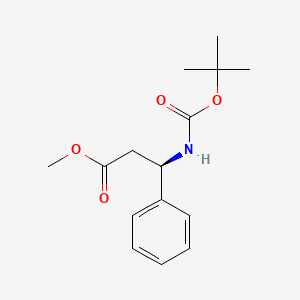 (R)-Methyl 3-((tert-butoxycarbonyl)amino)-3-phenylpropanoate chemical structure (CAS 158807-51-3)