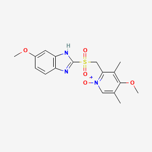 4-Methoxy-2-(((6-methoxy-1H-benzo[d]imidazol-2-yl)sulfonyl)methyl)-3,5-dimethylpyridine 1-oxide chemical structure (CAS 158812-85-2)