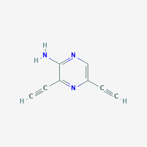 3,5-Diethynylpyrazin-2-amine chemical structure (CAS 1588440-99-6)