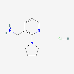 (2-(Pyrrolidin-1-yl)pyridin-3-yl)methanamine hydrochloride chemical structure (CAS 1588441-33-1)