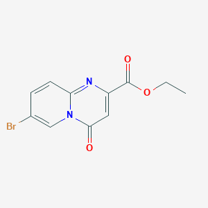Ethyl 7-bromo-4-oxo-4H-pyrido[1,2-a]pyrimidine-2-carboxylate chemical structure (CAS 1589518-39-7)