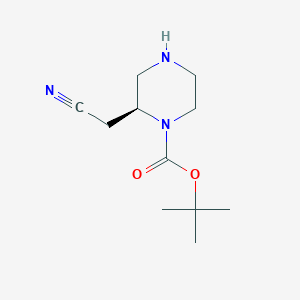 tert-Butyl (S)-2-(cyanomethyl)piperazine-1-carboxylate chemical structure (CAS 1589565-36-5)