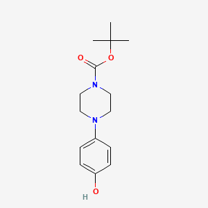 tert-Butyl 4-(4-hydroxyphenyl)piperazine-1-carboxylate chemical structure (CAS 158985-25-2)