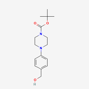 tert-Butyl 4-(4-(hydroxymethyl)phenyl)piperazine-1-carboxylate chemical structure (CAS 158985-37-6)