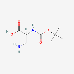 3-Amino-2-((tert-butoxycarbonyl)amino)propanoic acid chemical structure (CAS 159002-17-2)