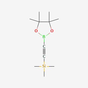 Trimethyl((4,4,5,5-tetramethyl-1,3,2-dioxaborolan-2-yl)ethynyl)silane chemical structure (CAS 159087-46-4)